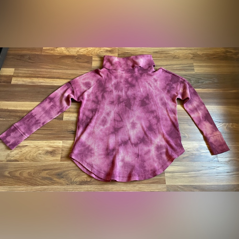 Maeve by Anthropologie Pink Waffle Knit Turtleneck Top Size Medium - Picture 2 of 6